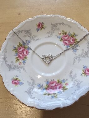 ♥️✨️Silver Heart Pavé Pendant Bracelet - Sparkling Silver Heart Charm